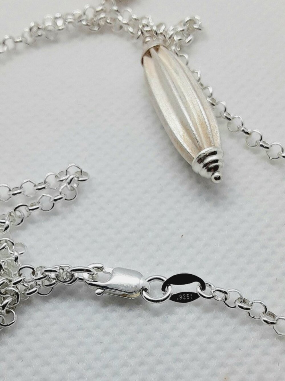 NEW 925 sterling silver fancy seed pod necklace - Picture 7 of 9